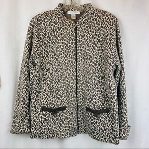 Rafael Sport Animal Print Zipper Front Jacket